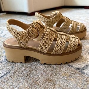 Wild Fable Woven Tan Platform Mules